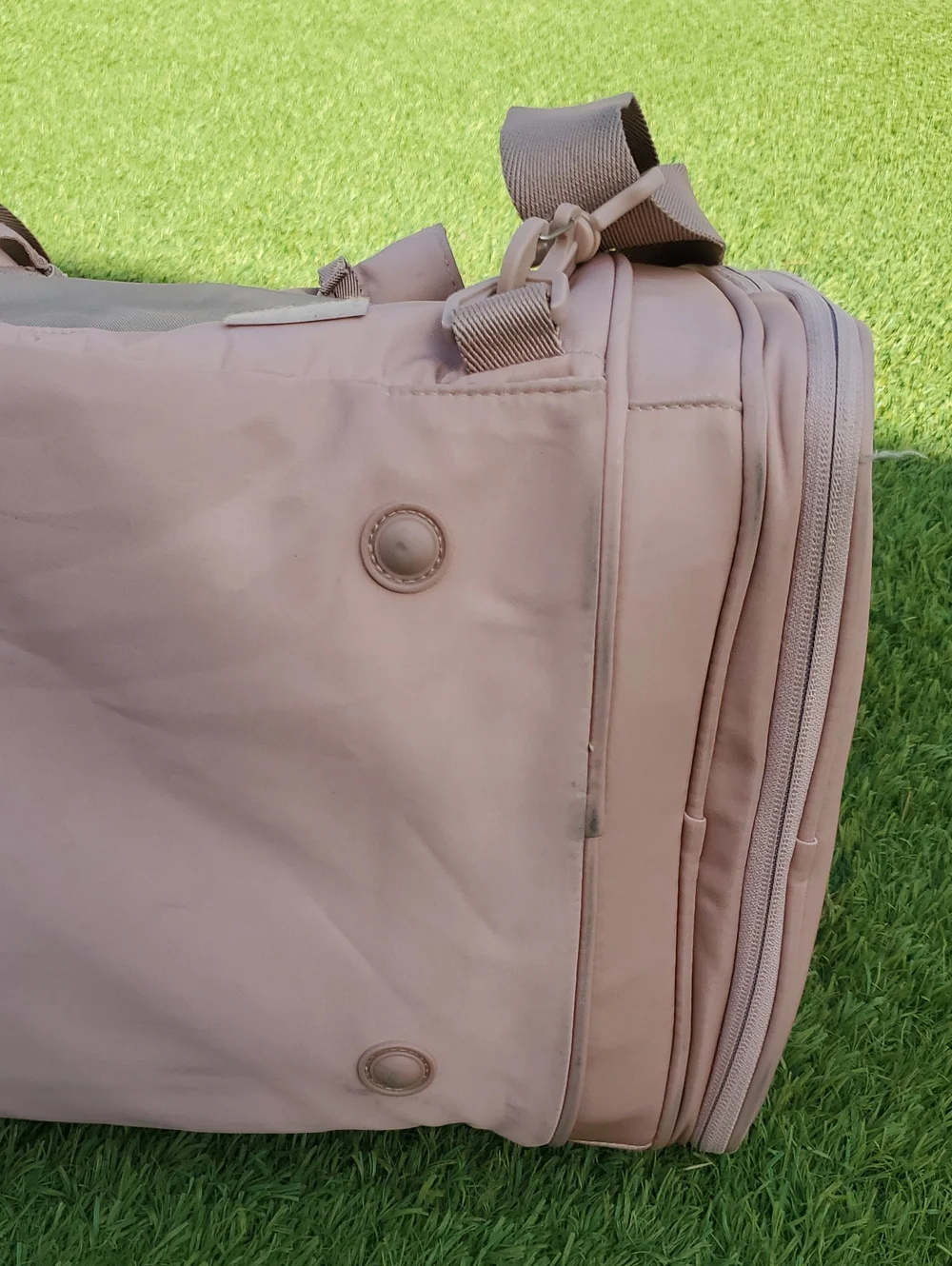 Maxbone All-In-One Travel Pet Carrier - Light Camel/Pink